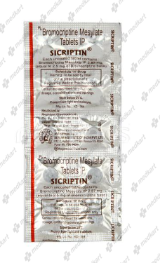 SICRIPTIN 2.5MG TABLET 10'S