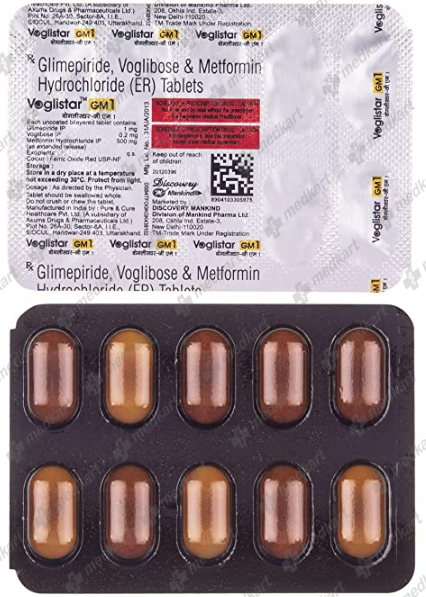 VOGLISTAR GM 1MG TABLET 10'S