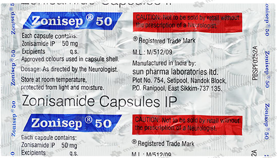 ZONISEP 50MG CAPSULE 10'S