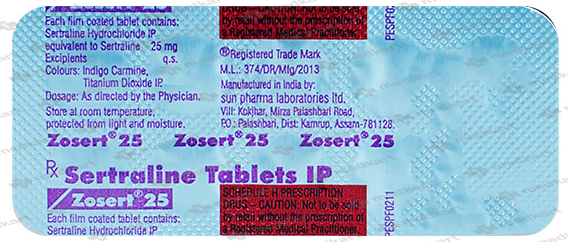 ZOSERT 25MG TABLET 10'S