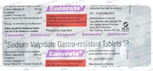 ENCORATE 200MG TABLET 10'S