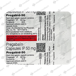 PREGABID 50MG CAPSULE 10'S