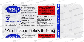 PIOZAR 15MG TABLET 10'S