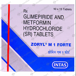 ZORYL M 1MG FORTE TABLET 15'S