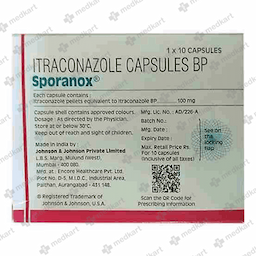 SPORANOX 100MG CAPSULE 10'S