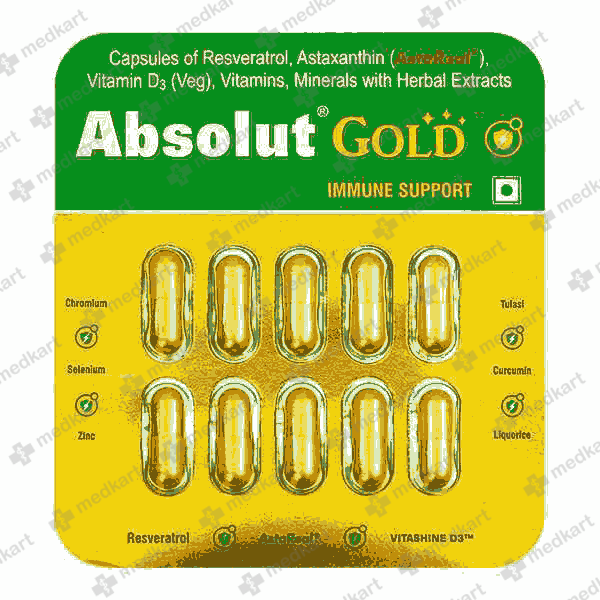 ABSOLUT GOLD CAPSULE 10'S