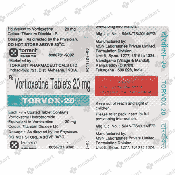 TORVOX 20MG TABLET 10'S