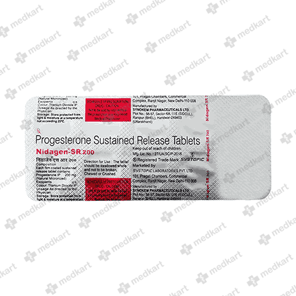 NIDAGEN SR 200MG TABLET 10'S