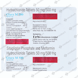 GLURA M 500MG TABLET 15'S