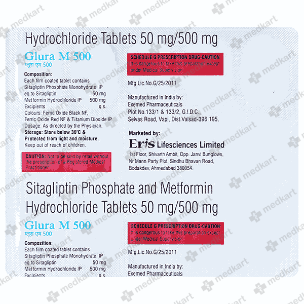 GLURA M 500MG TABLET 15'S