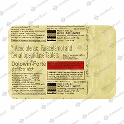 DOLOWIN FORTE TAB 1X10 - 3625 - Medkart Pharmacy | Generic Medicines Online - Best Online Pharmacy App