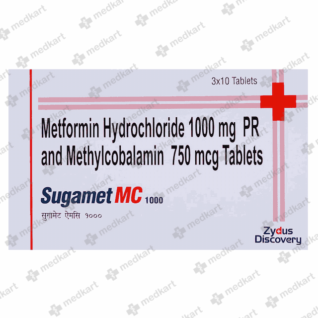 SUGAMET MC 1000MG TABLET 10'S