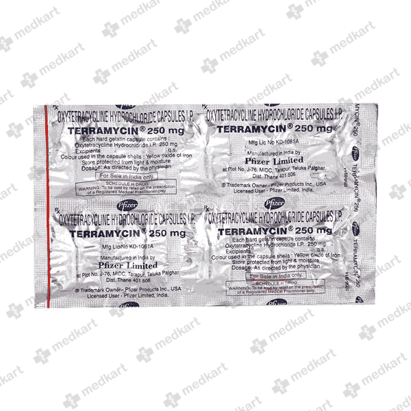 TERRAMYCIN 250MG CAPSULE 10'S