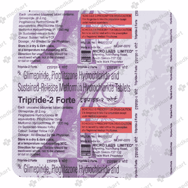 TRIPRIDE FORTE 2MG TABLET 15'S