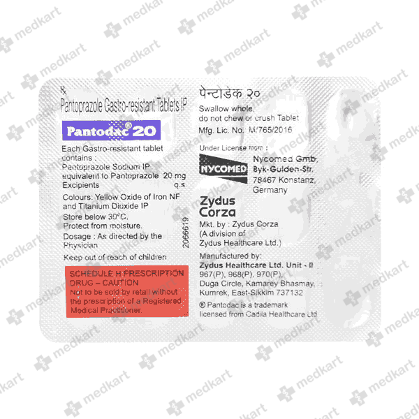 PANTODAC 20MG TABLET 15'S