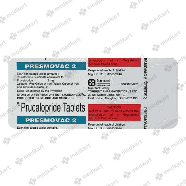 PRESMOVAC 2MG TABLET 10'S