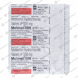 MELMET 500MG TABLET 20'S