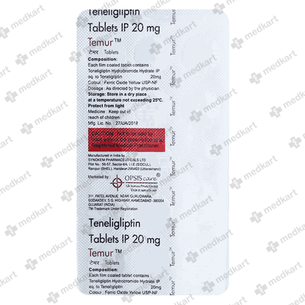 TEMUR 20MG TABLET 15'S