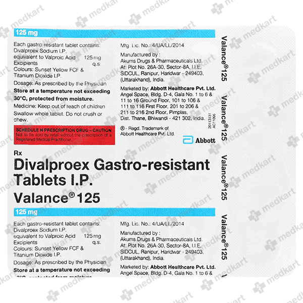 VALANCE 125MG TABLET 10'S