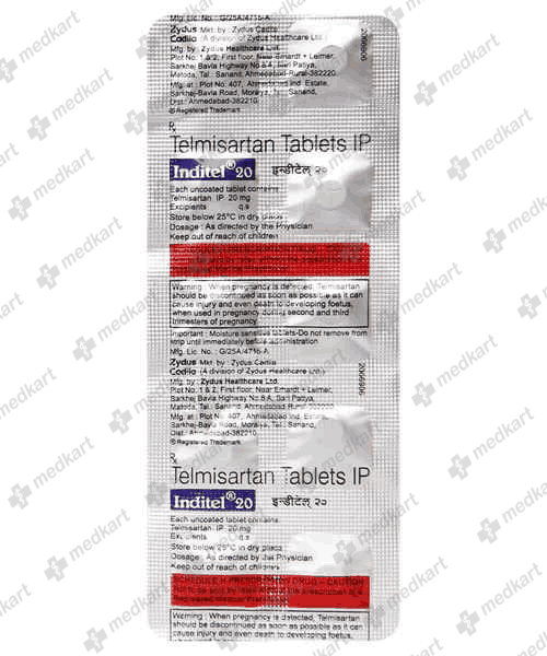 INDITEL 20MG TABLET 10'S