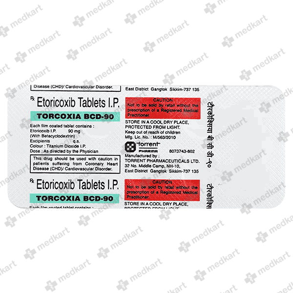 TORCOXIA BCD 90MG TABLET 10'S