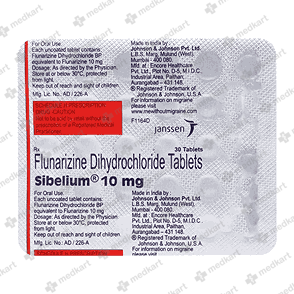 SIBELIUM 10MG TABLET 30'S