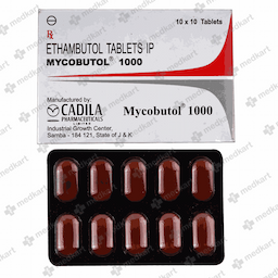 MYCOBUTOL 1000MG TABLET 10'S