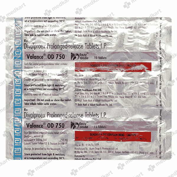 VALANCE OD 750MG TABLET 15'S