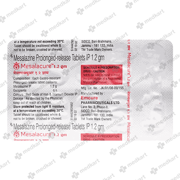 MESALACURE 1.2MG TABLET 10'S