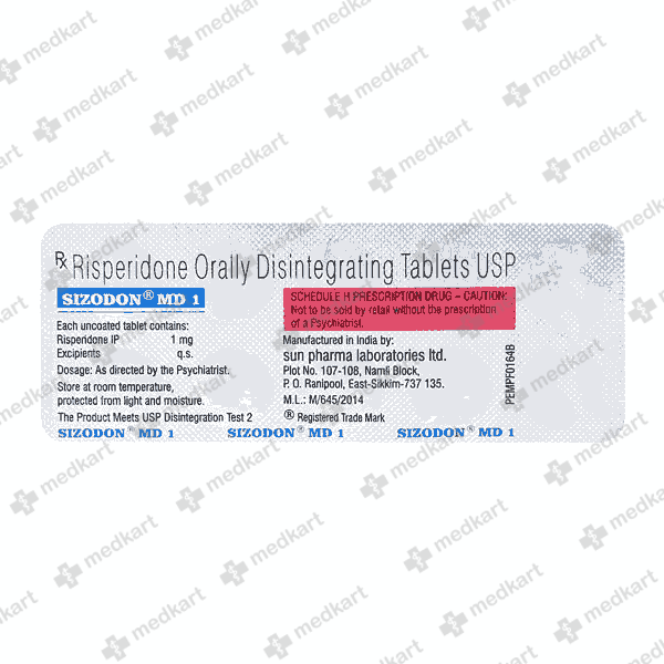 SIZODON MD 1MG TABLET 10'S