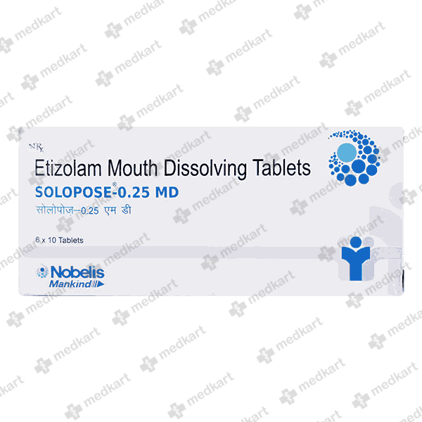 SOLOPOSE MD 0.25MG TABLET 10'S