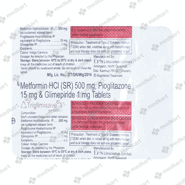 TRIGLIMISAVE 1MG TABLET 15'S