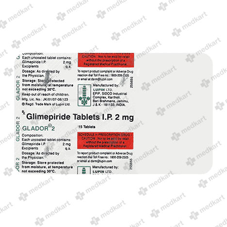 GLADOR 2MG TABLET 15'S