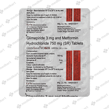 GLIMISAVE M 3/750MG TABLET 15'S