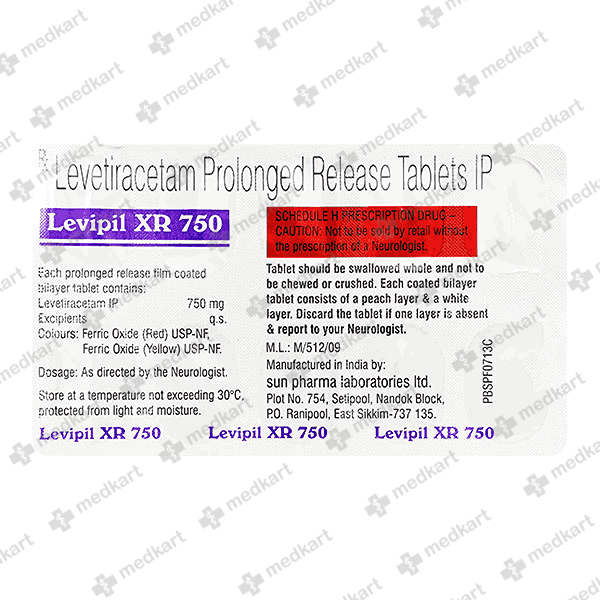 LEVIPIL XR 750MG TABLET 10'S