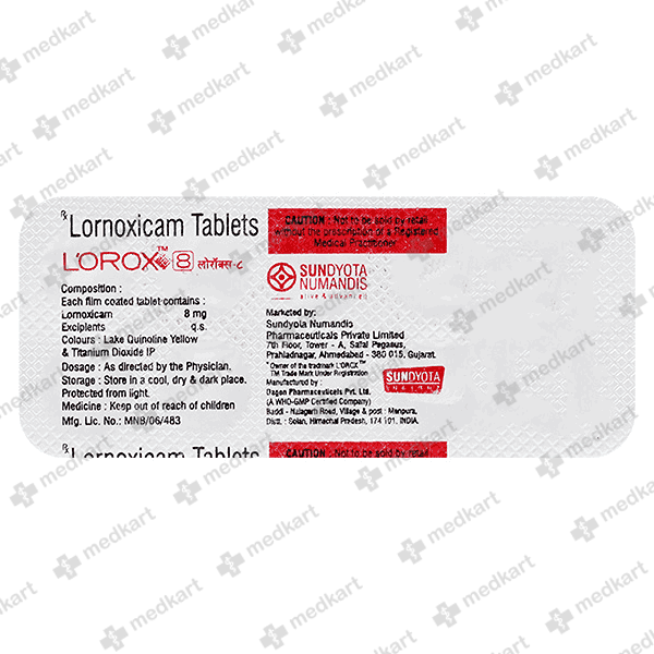 LOROX 8MG TABLET 10'S