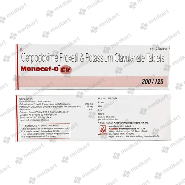 MONOCEF O CV 200MG TABLET 10'S