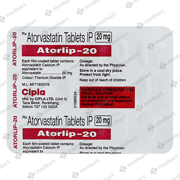 ATORLIP 20MG TABLET 15'S