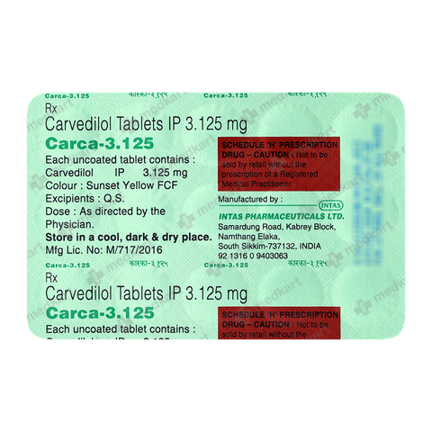 CARCA 3.125MG TABLET 15'S