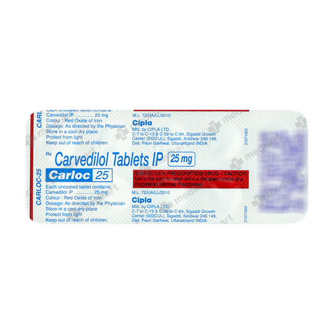 CARLOC 25MG TABLET 10'S