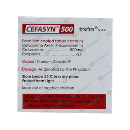 CEFASYN 500MG TABLET 4'S