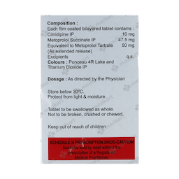 CILAMET XL 10/50MG TABLET 20'S