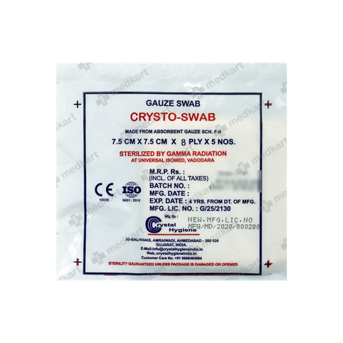 CRYSTO SWAB 7.5X7.5 CM