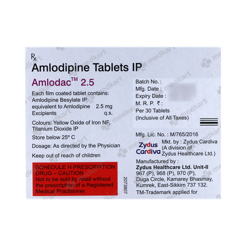 AMLODAC 2.5MG TABLET 30'S