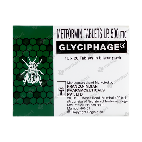 GLYCIPHAGE 500MG TABLET 20'S