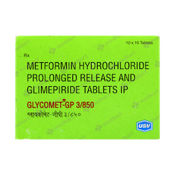 GLYCOMET GP3/850MG TABLET 10'S