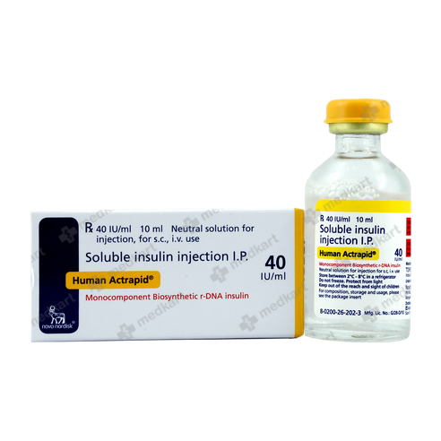 HUMAN ACTRAPID 40IU VIAL 10 ML