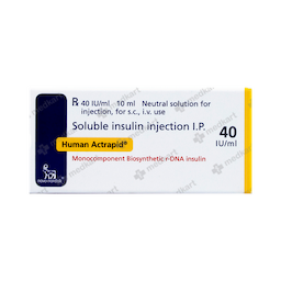 HUMAN ACTRAPID 40IU VIAL 10 ML