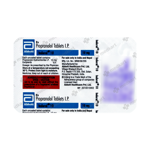 INDERAL 10MG TABLET 15'S