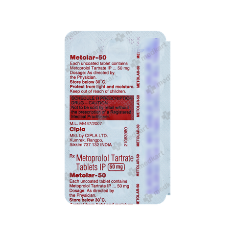 METOLAR 50MG TABLET 15'S